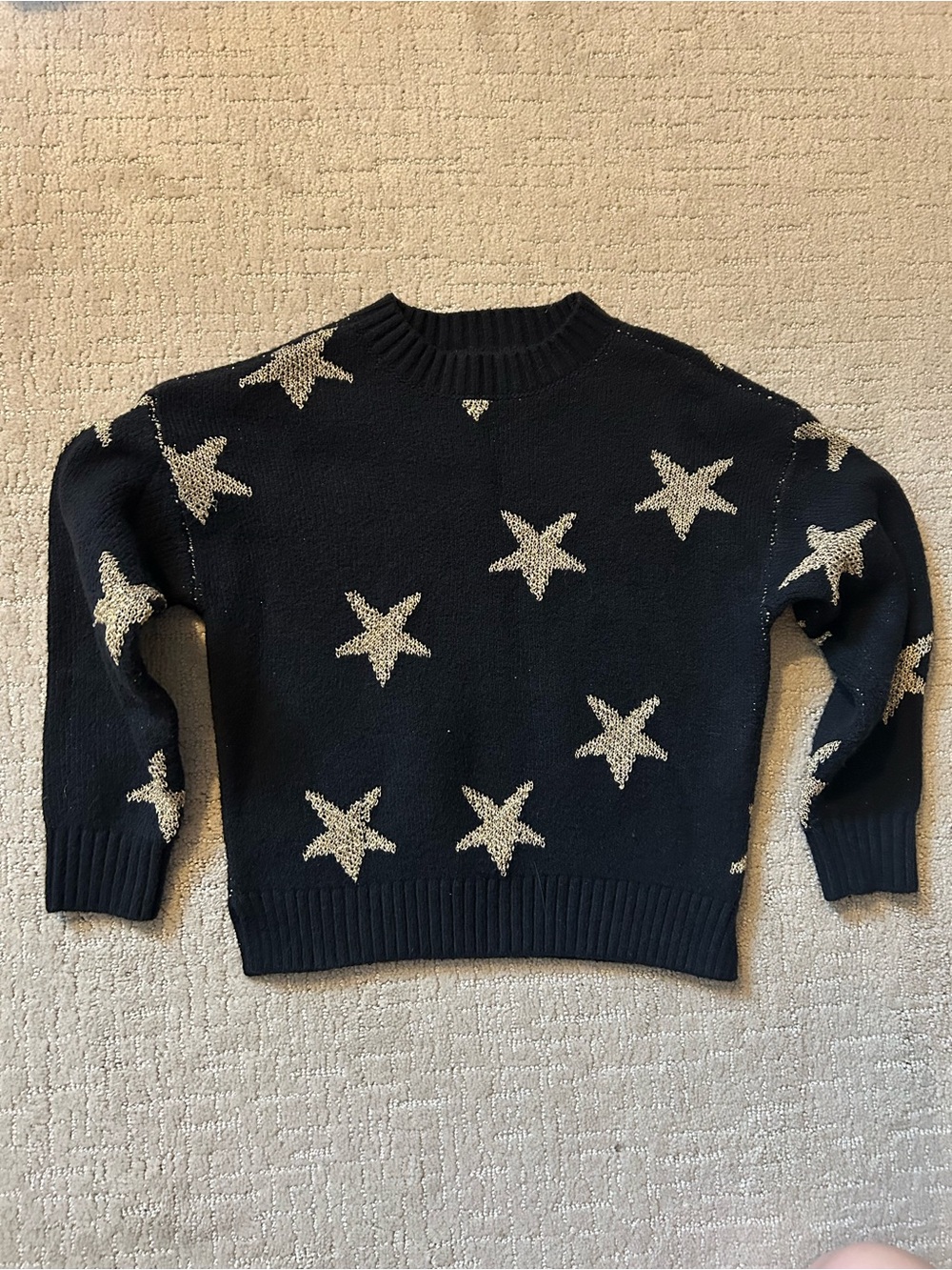 Old Navy girls gold sparkle star sweater size small